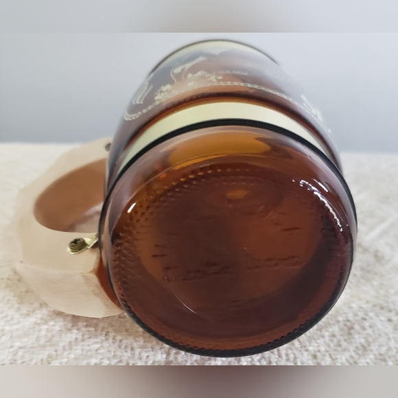VINTAGE 1973 SIESTA WARE SOUVENIER SEA WORLD BROWN GLASS MUG WOOD HANDLE. - Picture 4 of 8
